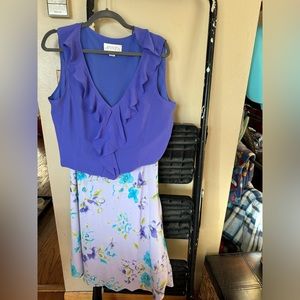 Casual Corner Annex flowing top xl and matching skirt 14